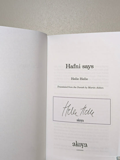 Hafni says by Helle Helle (Signed First Edition) - Fialta Books