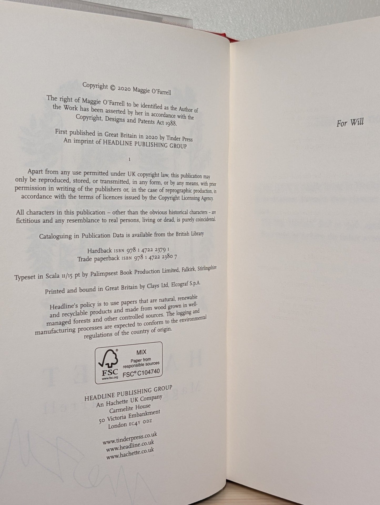 Hamnet by Maggie O'Farrell (Signed True First Edition) - Fialta Books