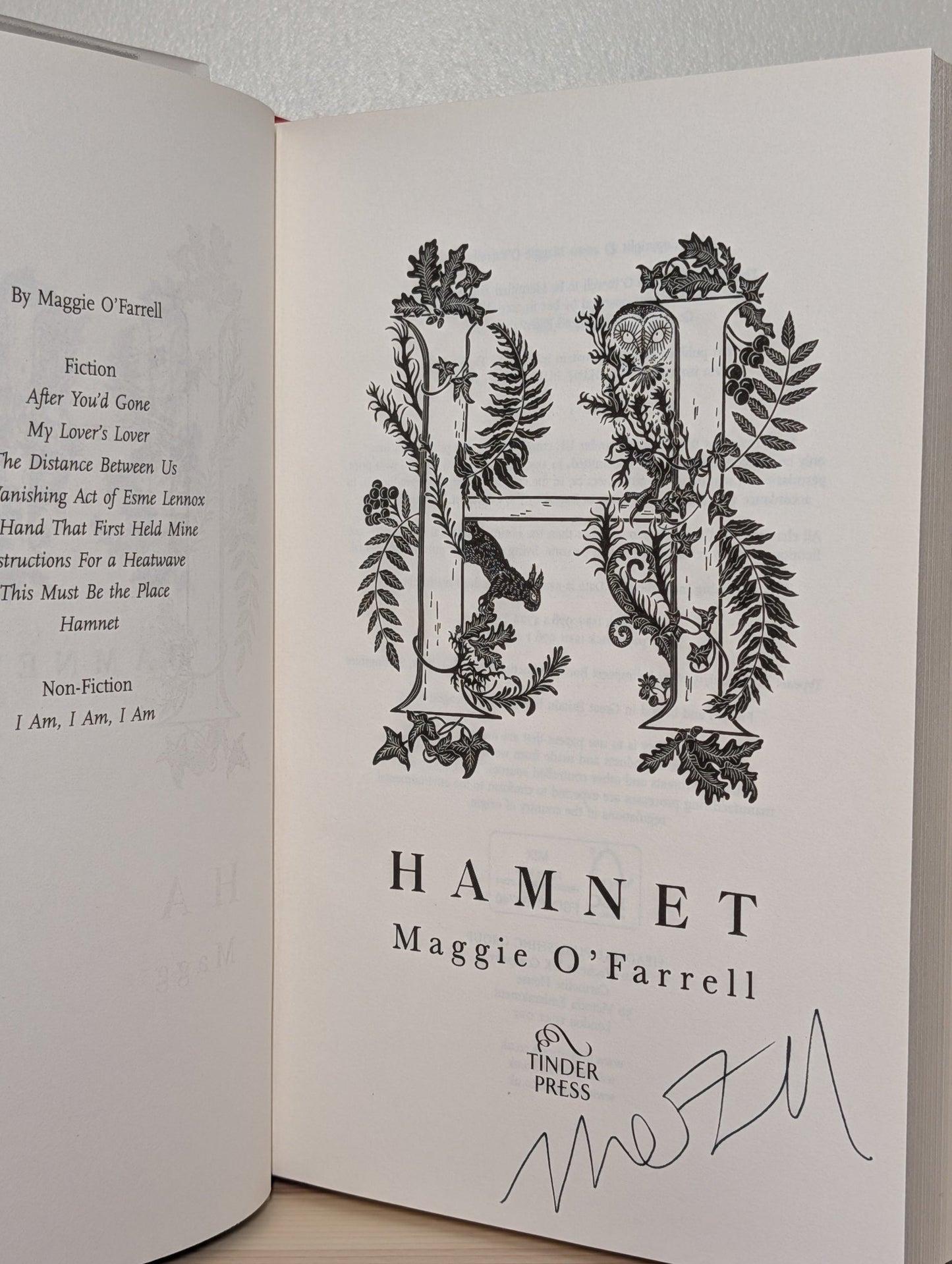 Hamnet by Maggie O'Farrell (Signed True First Edition) - Fialta Books