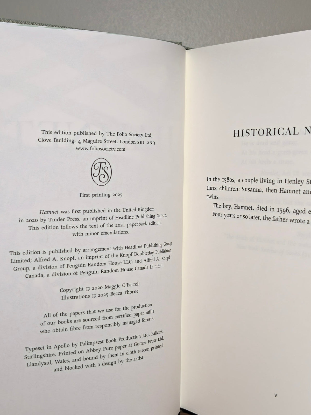 Hamnet by Maggie O'Farrell (Stamped Folio Slipcase Edition) - Fialta Books