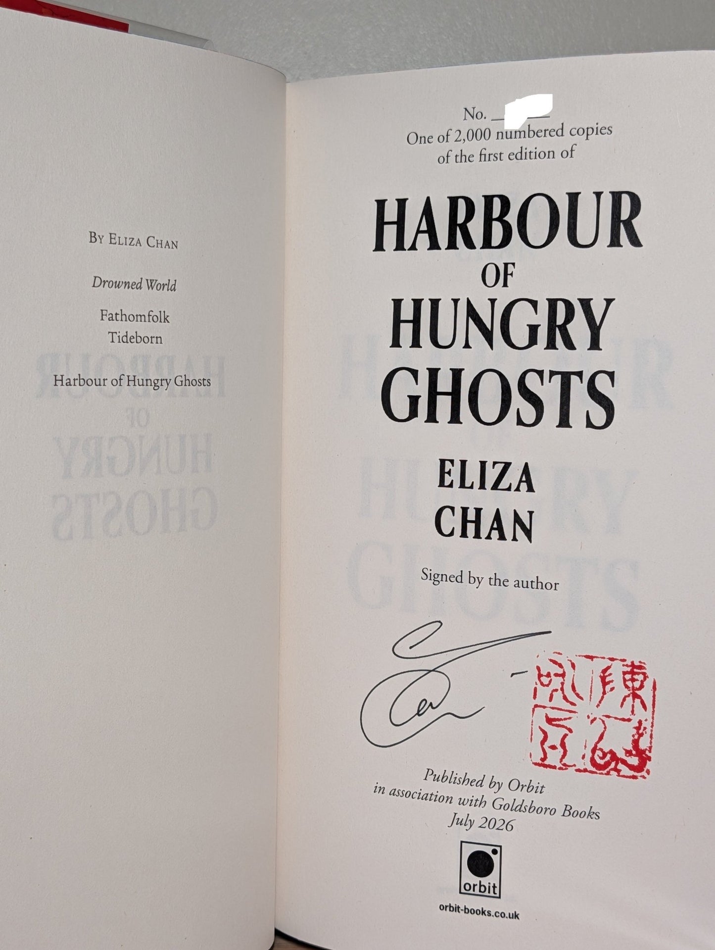 Harbour of Hungry Ghosts by Eliza Chan (Signed First Edition with sprayed edges) - Fialta Books