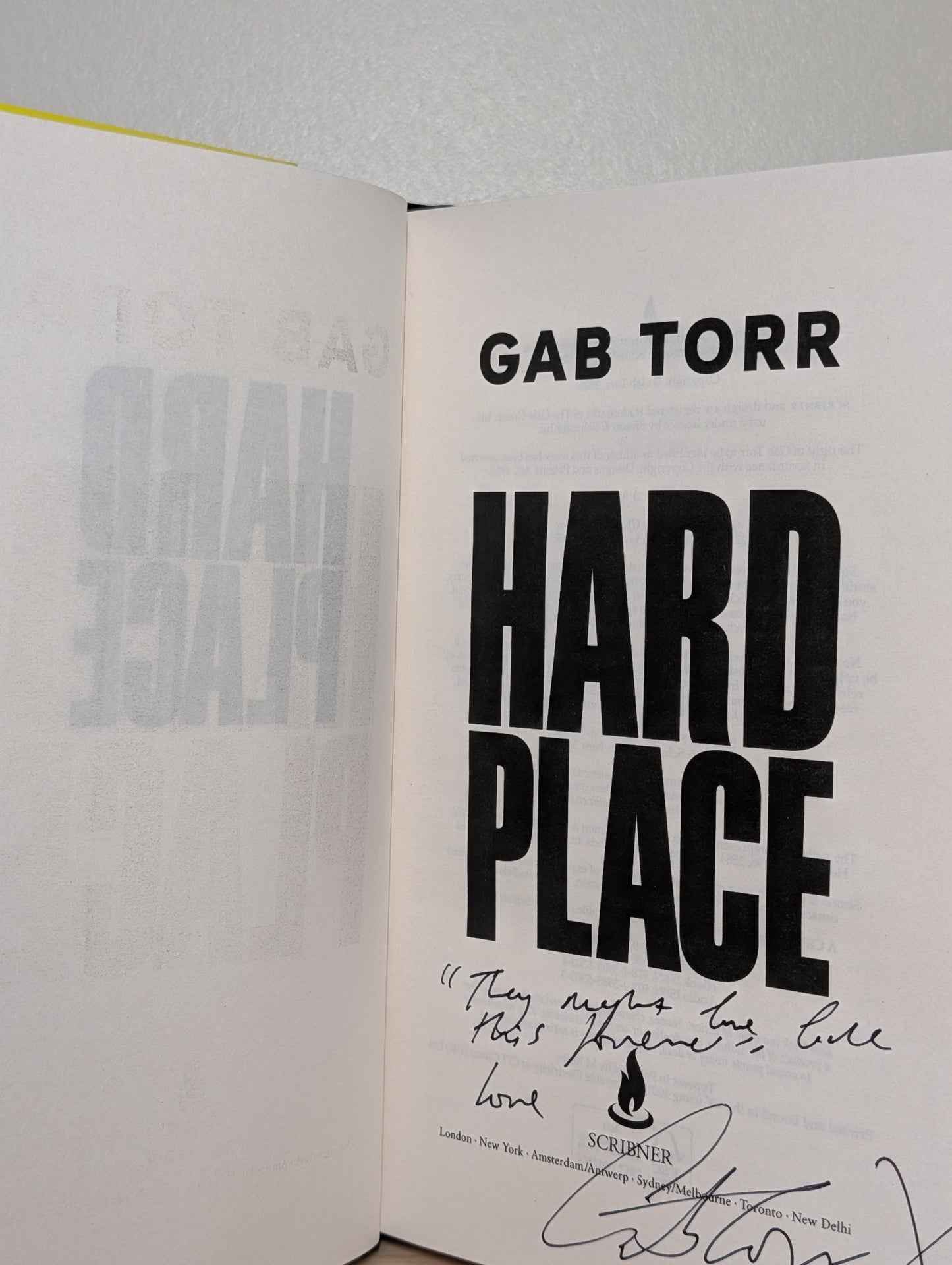 Hard Place by Gab Torr (Signed Lined First Edition) - Fialta Books