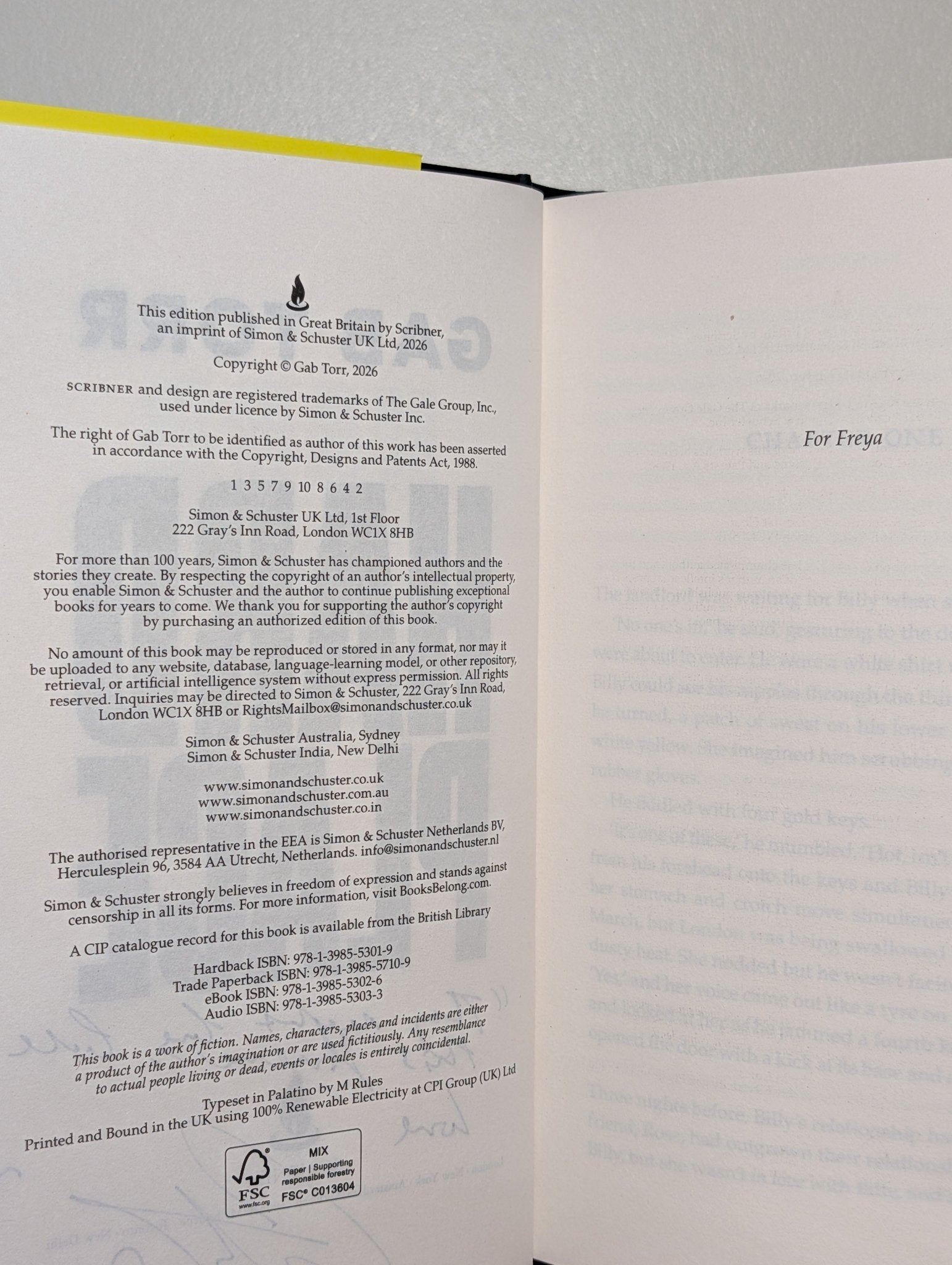 Hard Place by Gab Torr (Signed Lined First Edition) - Fialta Books
