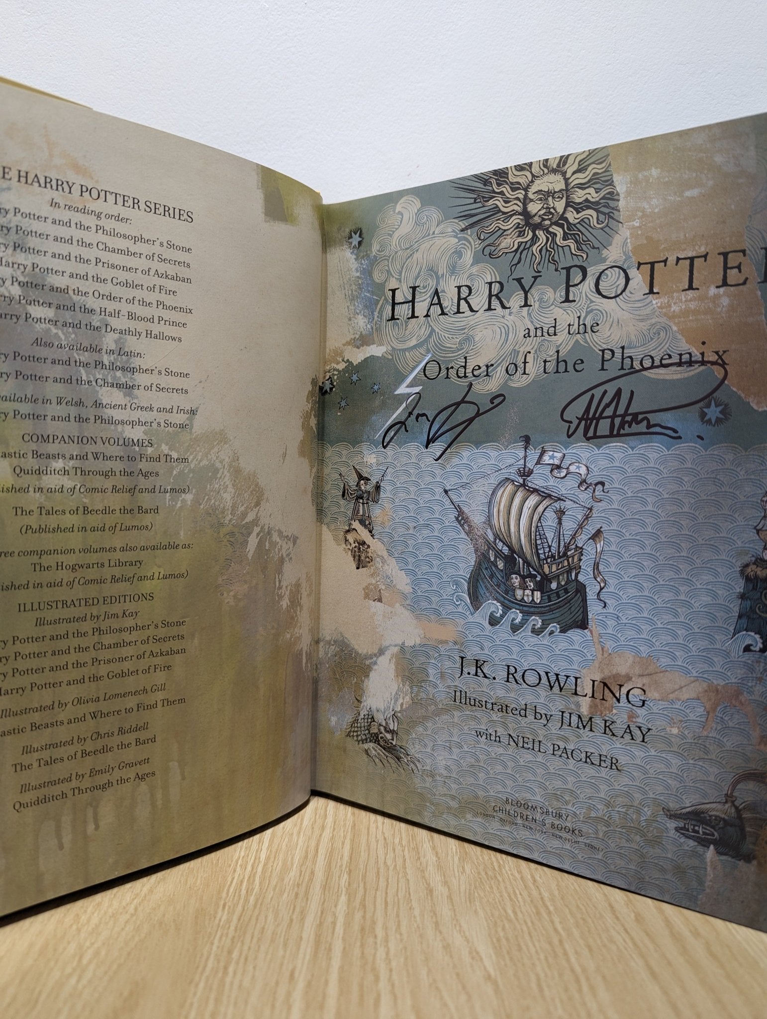 Harry Potter and the Order of the Phoenix Illustrated Edition by J.K. Rowling (Signed by the Illustrators) - Fialta Books