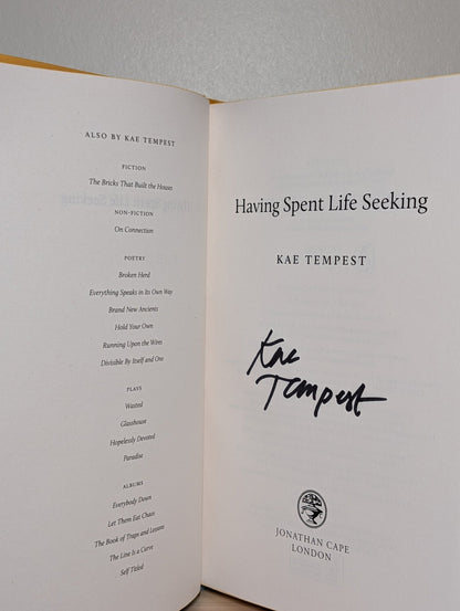 Having Spent Life Seeking by Kae Tempest (Signed First Edition with sprayed edges) - Fialta Books