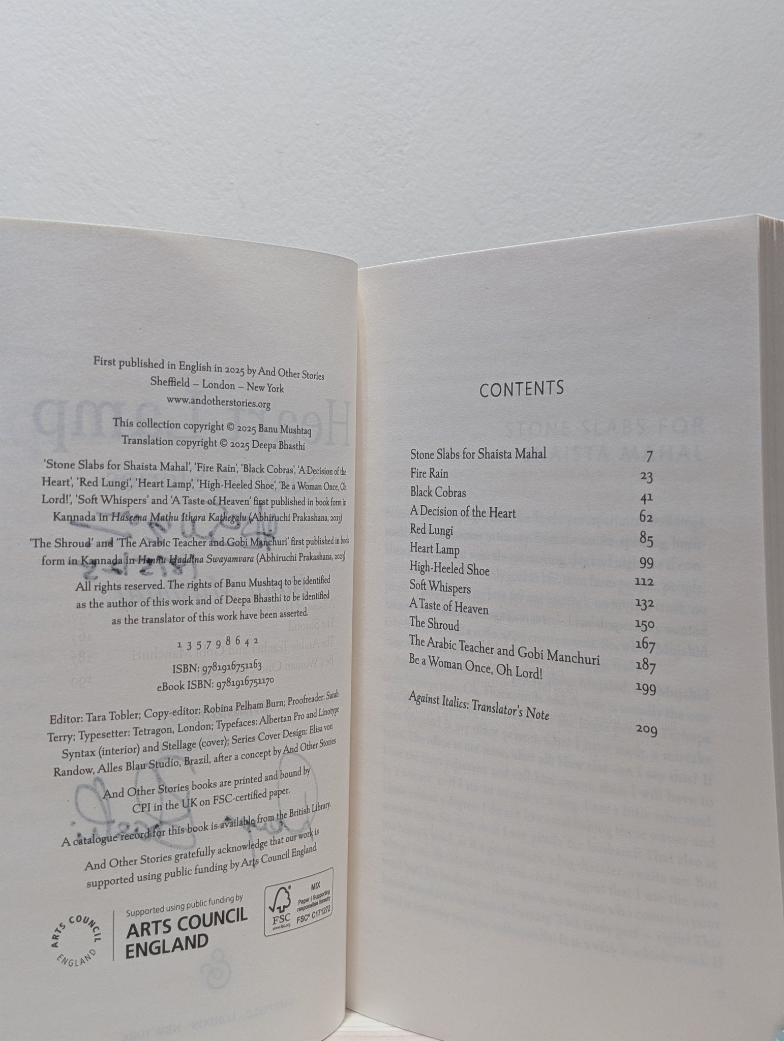 Heart Lamp: Selected Stories by Banu Mushtaq (Double Signed First Edition) - Fialta Books