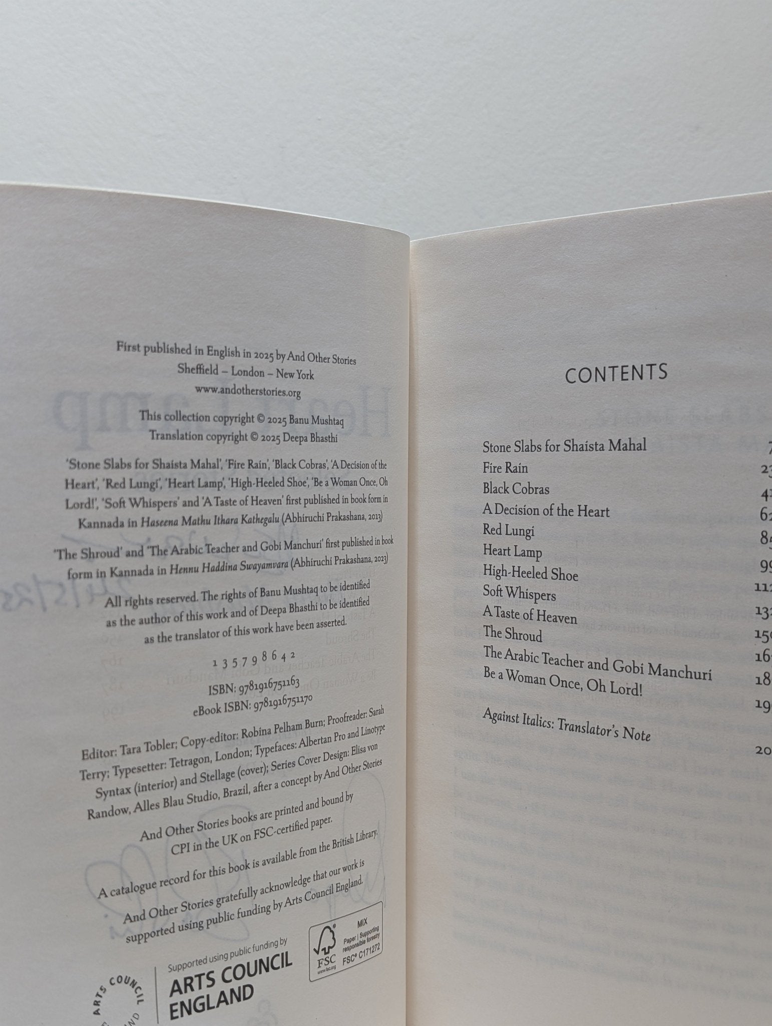 Heart Lamp: Selected Stories by Banu Mushtaq (Signed First Edition) - Fialta Books