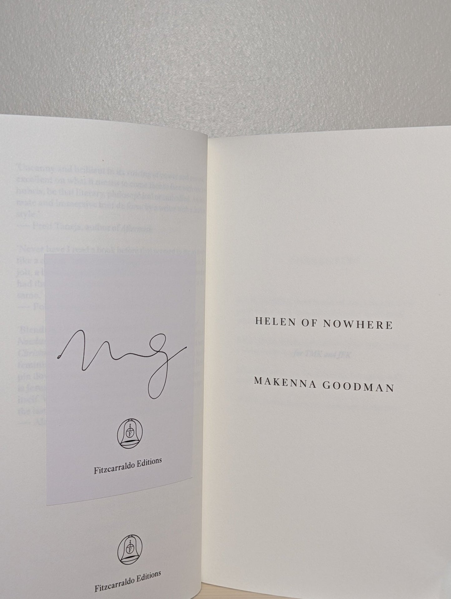 Helen of Nowhere by Makenna Goodman (Signed First Edition) - Fialta Books
