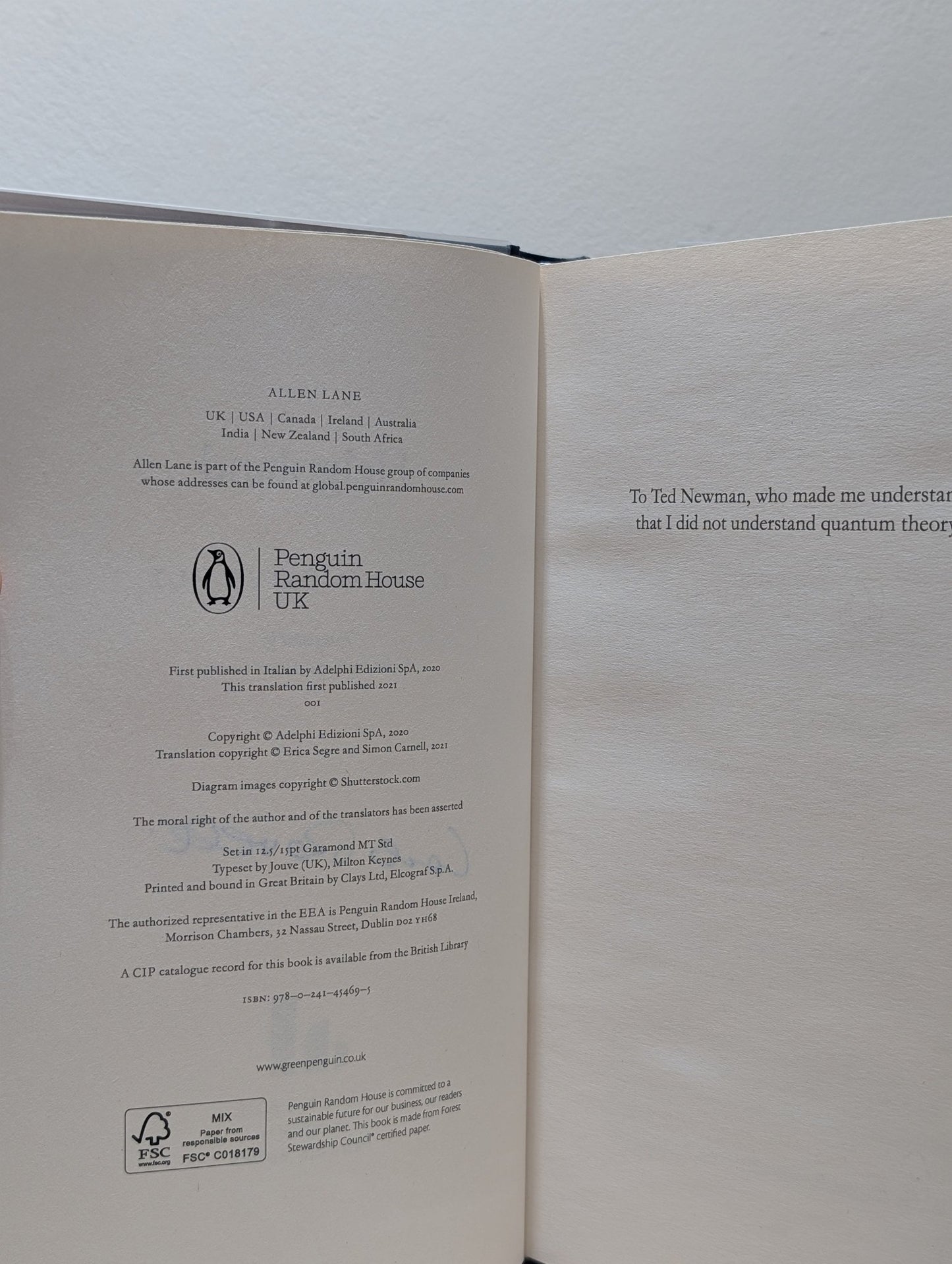 Helgoland by Carlo Rovelli (Signed First Edition) - Fialta Books