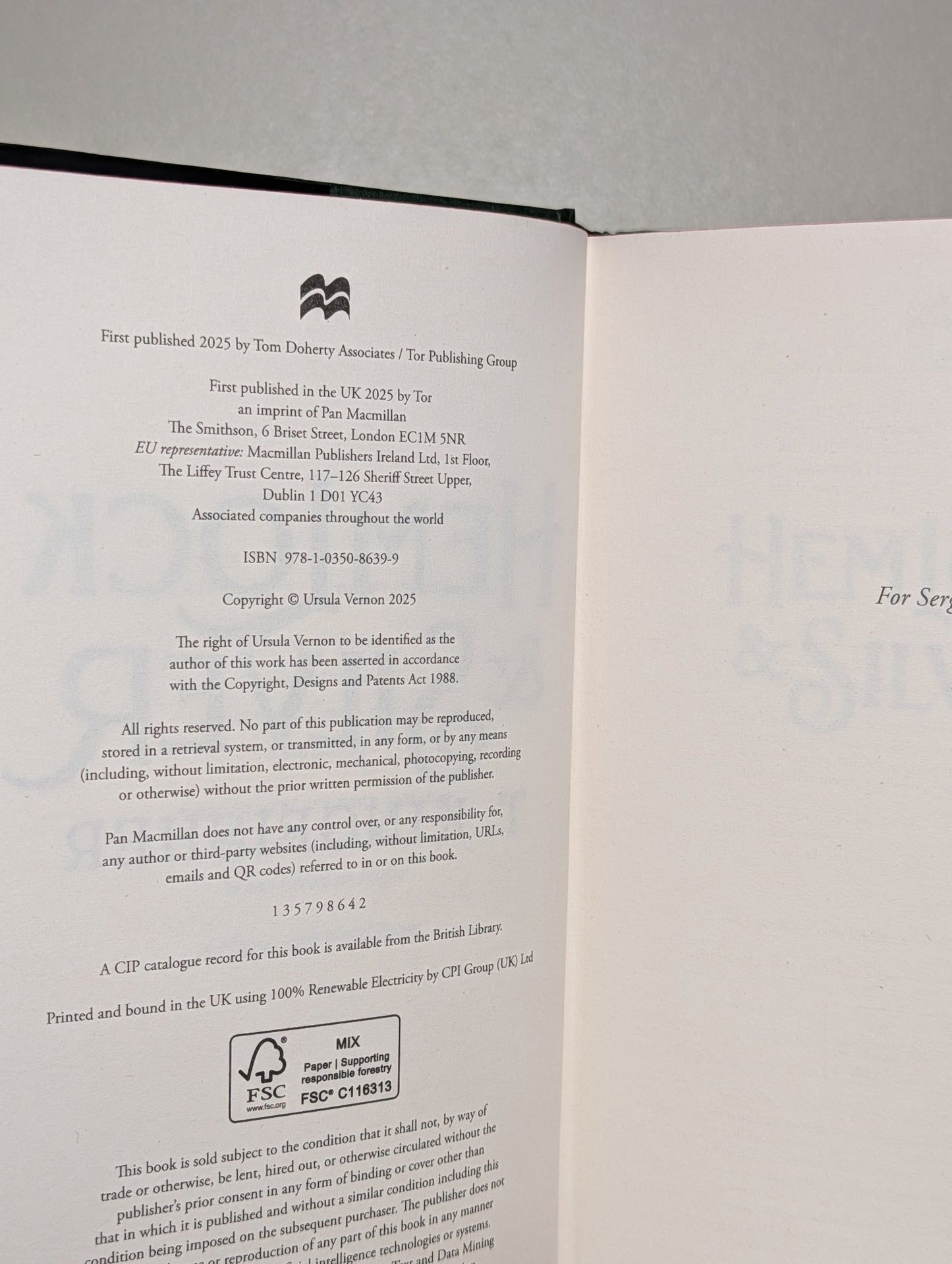 Hemlock & Silver; Swordheart by T. Kingfisher (Signed with sprayed edges) - Fialta Books