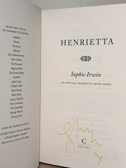 Henrietta: official Georgette Heyer regency romance by Sophie Irwin (Signed First Edition) - Fialta Books
