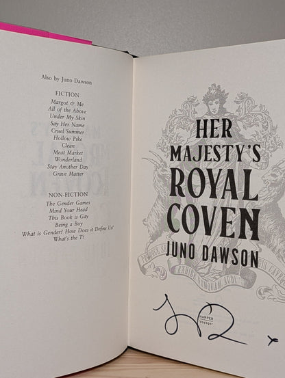Her Majesty's Royal Coven; The Shadow Cabinet; Human Rites by Juno Dawson (Signed Set with sprayed edges) - Fialta Books