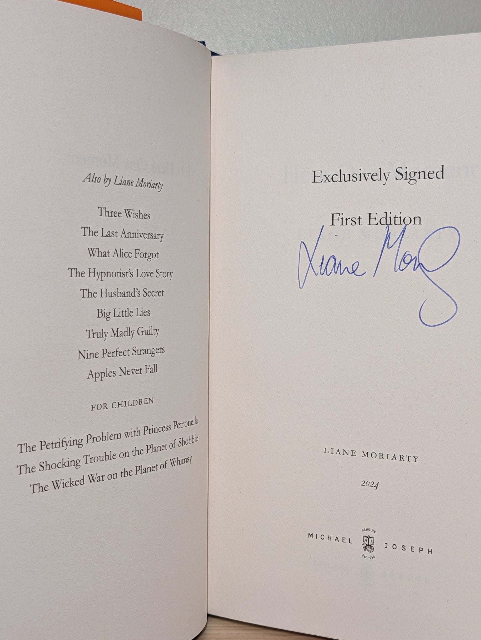 Here One Moment by Liane Moriarty (Signed First Edition) - Fialta Books
