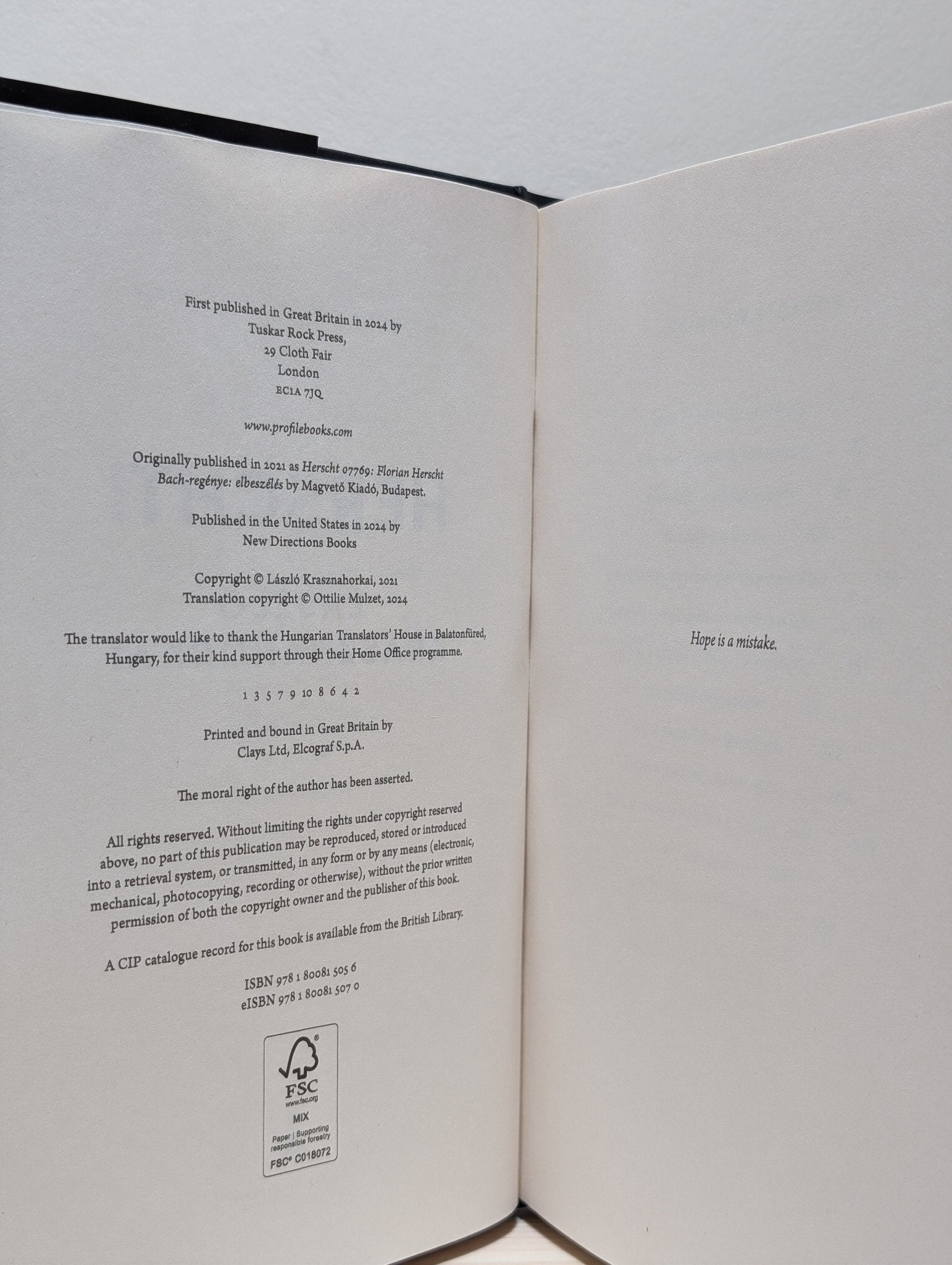 Herscht 07769 by Laszlo Krasznahorkai (First Edition) - Fialta Books