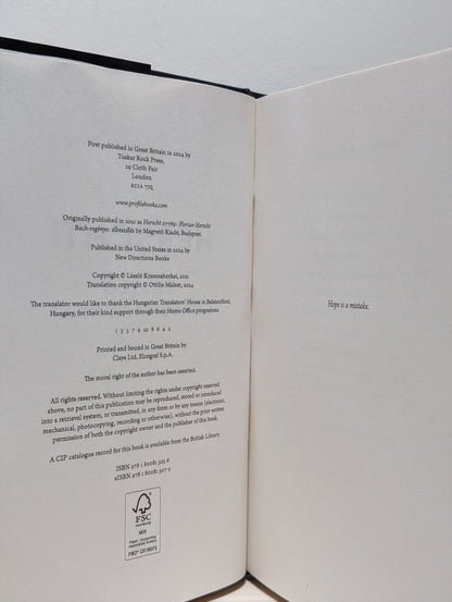 Herscht 07769 by Laszlo Krasznahorkai (First Edition) - Fialta Books