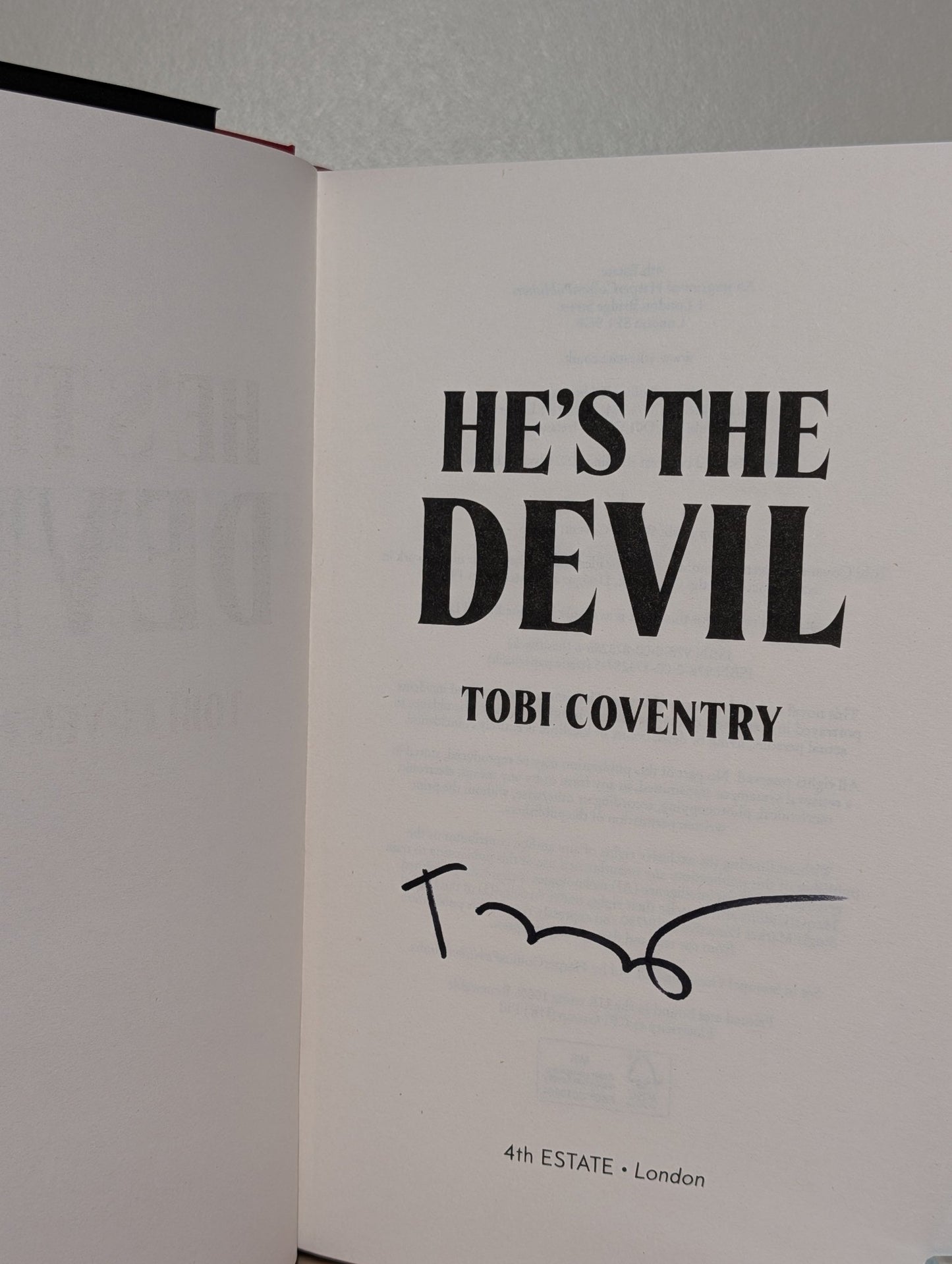 He's the Devil by Tobi Coventry (Signed First Edition) - Fialta Books