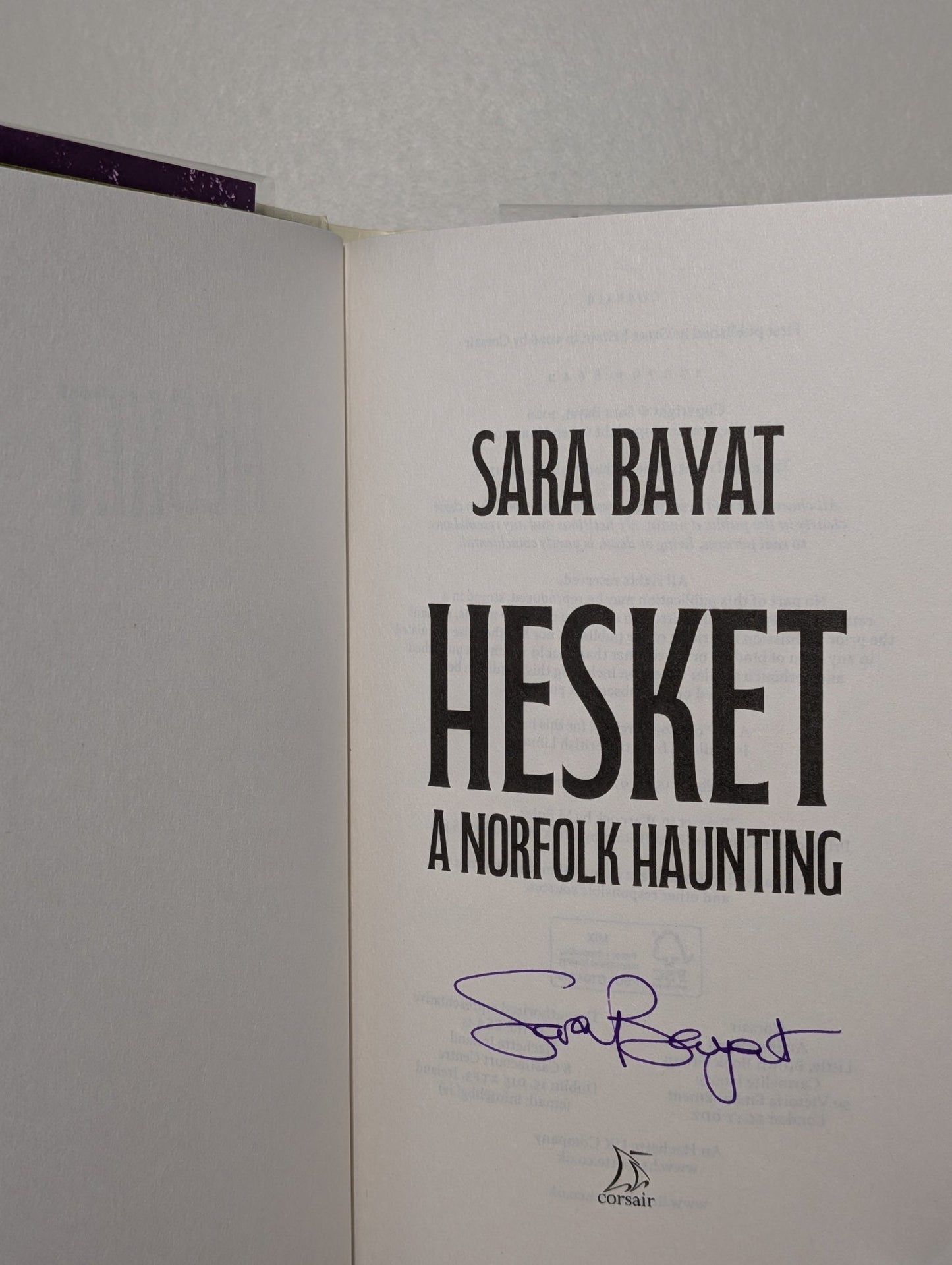 Hesket: A Norfolk Haunting by Sara Bayat (Signed First Edition) - Fialta Books