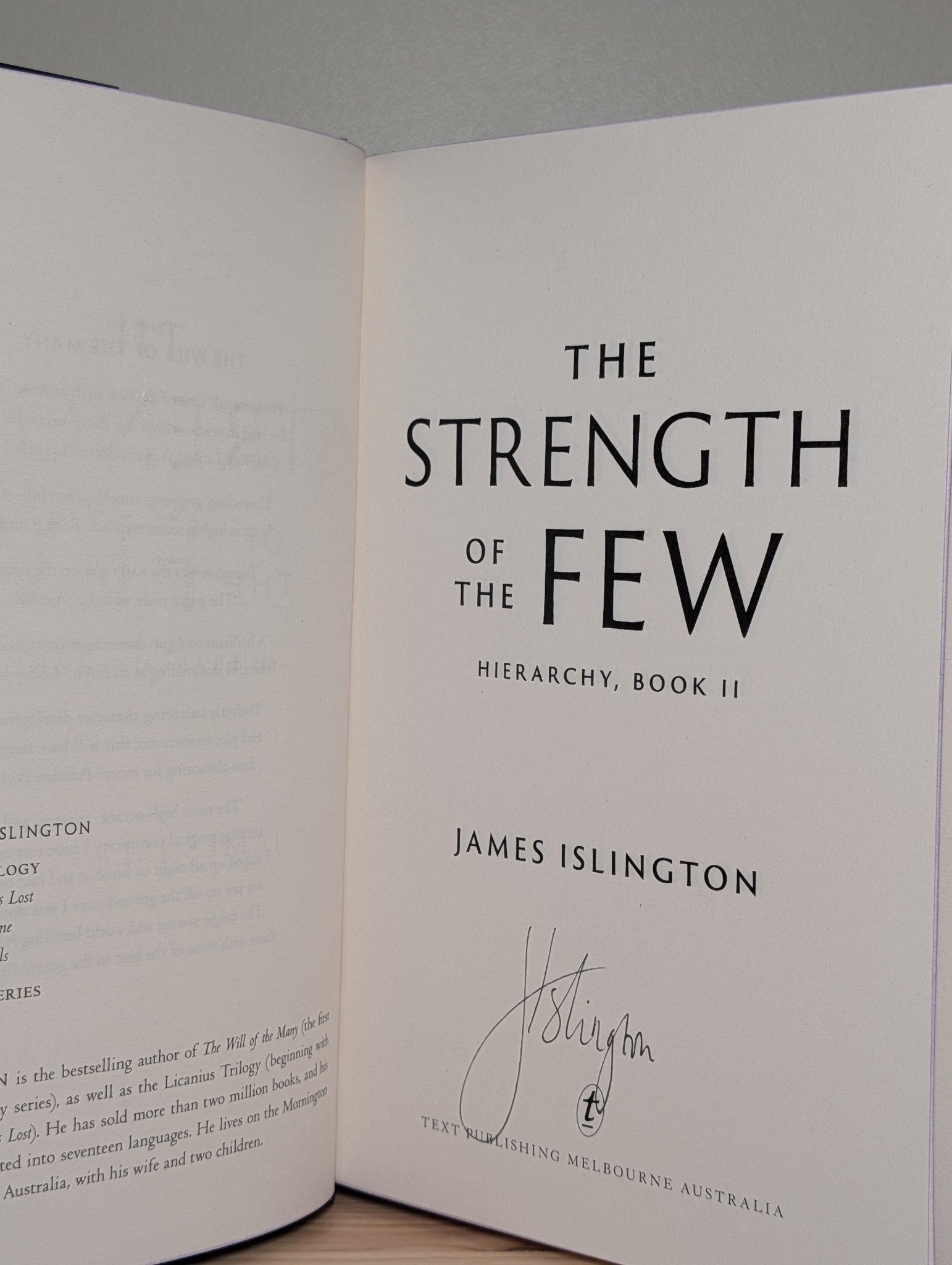 Hierarchy: Will of the Many; Strength of the Few by James Islington (Signed with sprayed edges) - Fialta Books