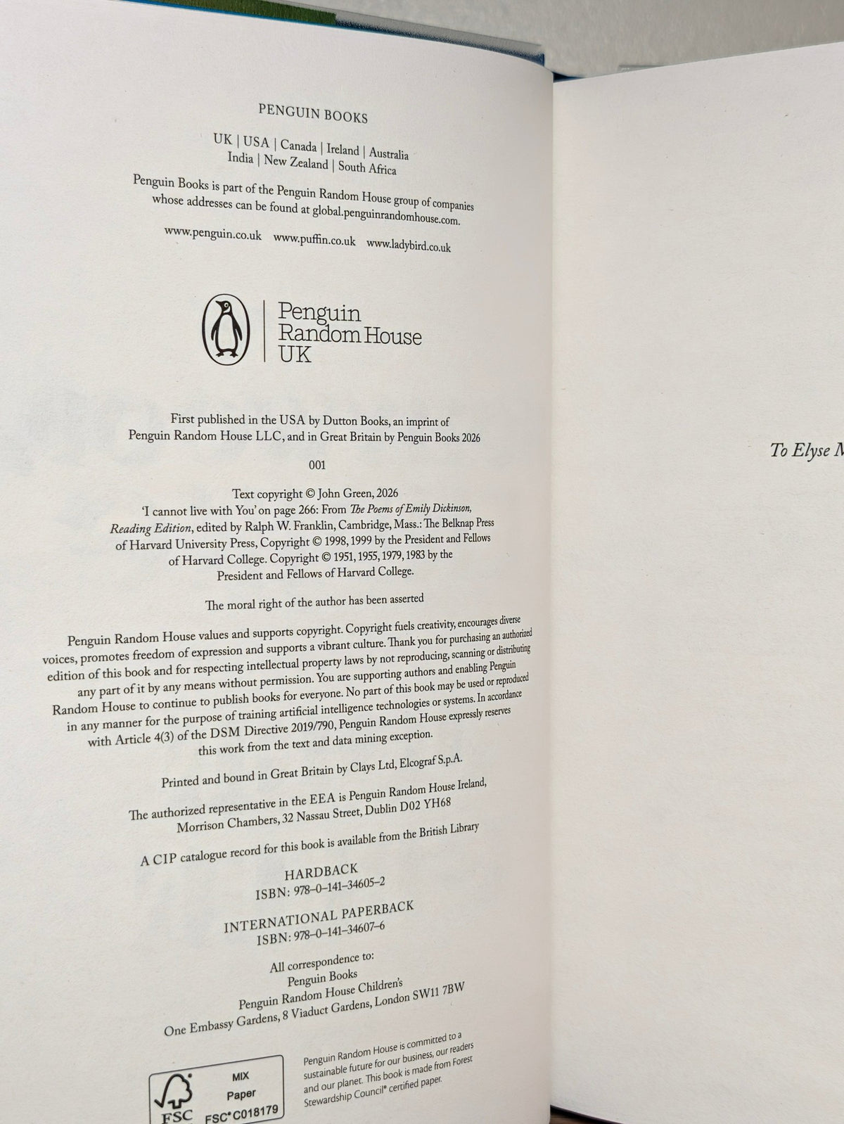 Hollywood, Ending by John Green (Signed First Edition with sprayed edges) - Fialta Books