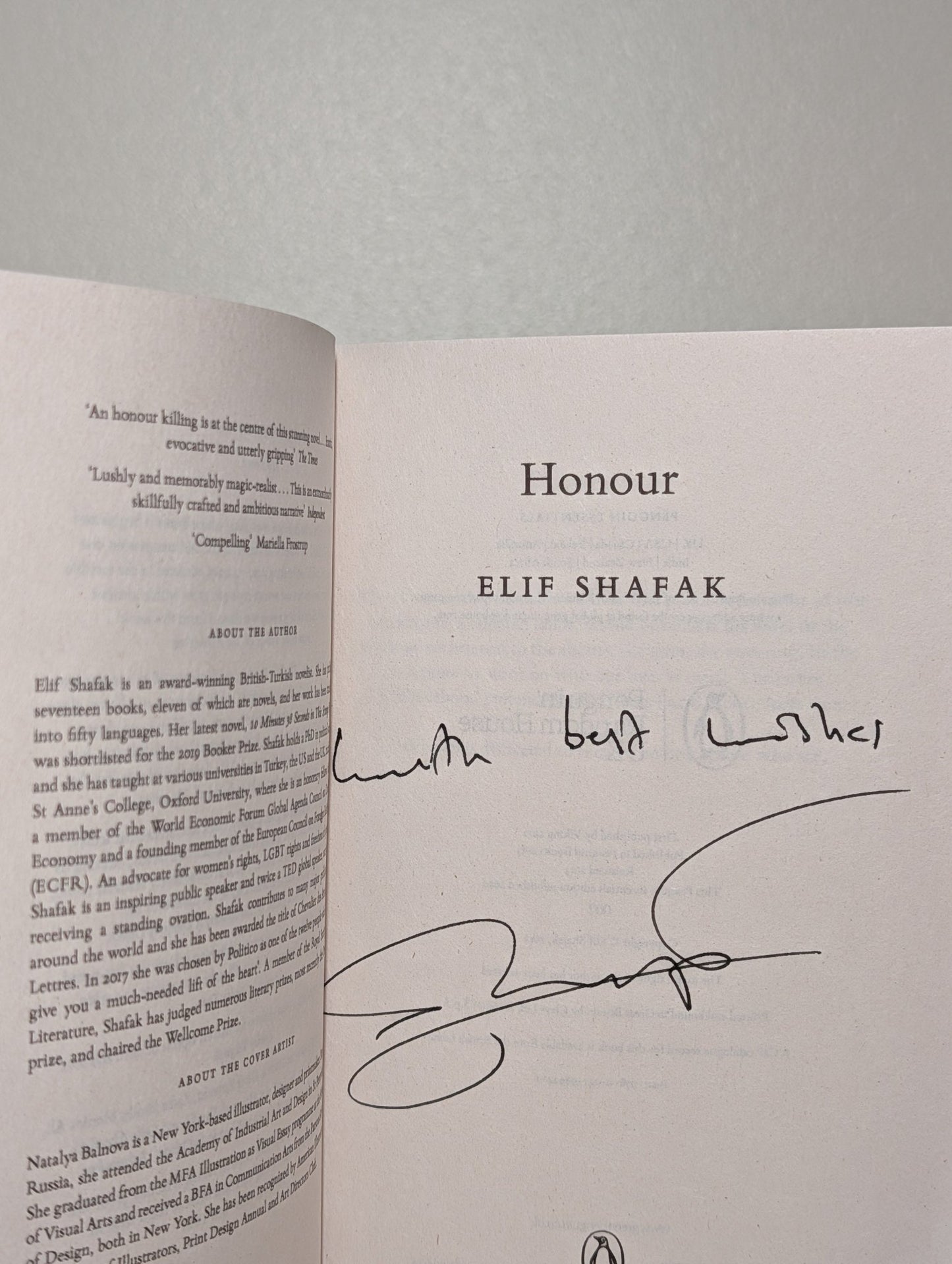 Honour by Elif Shafak (Signed Paperback) - Fialta Books