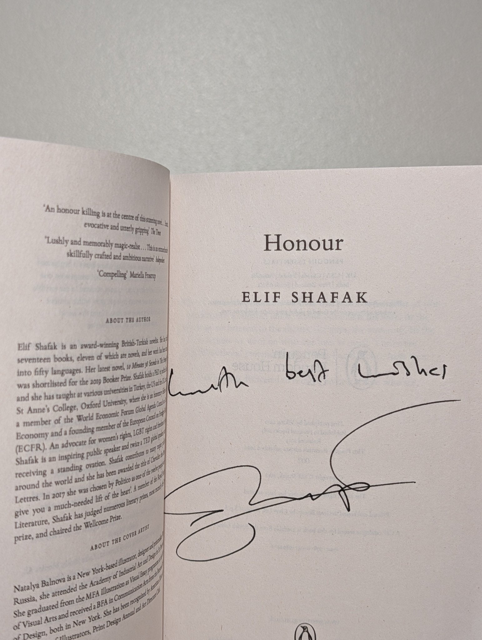 Honour by Elif Shafak (Signed Paperback) - Fialta Books