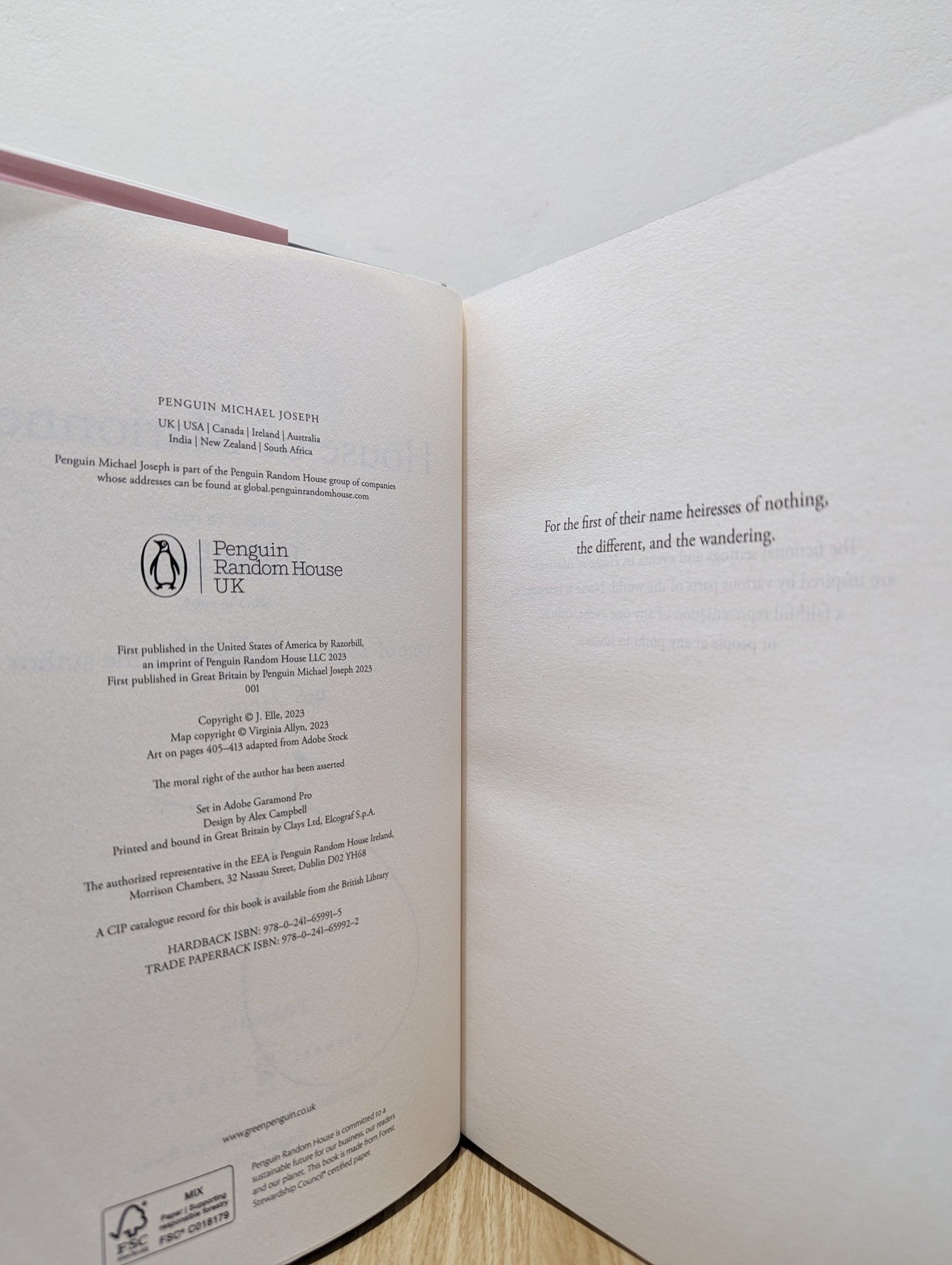 House of Marionne by J. Elle (Signed First Edition with sprayed edges) - Fialta Books