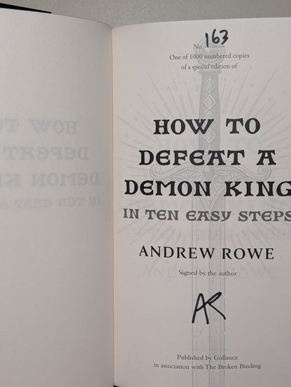 How to Defeat a Demon King in Ten Easy Steps by Andrew Rowe (Signed New Edition with sprayed edges) - Fialta Books