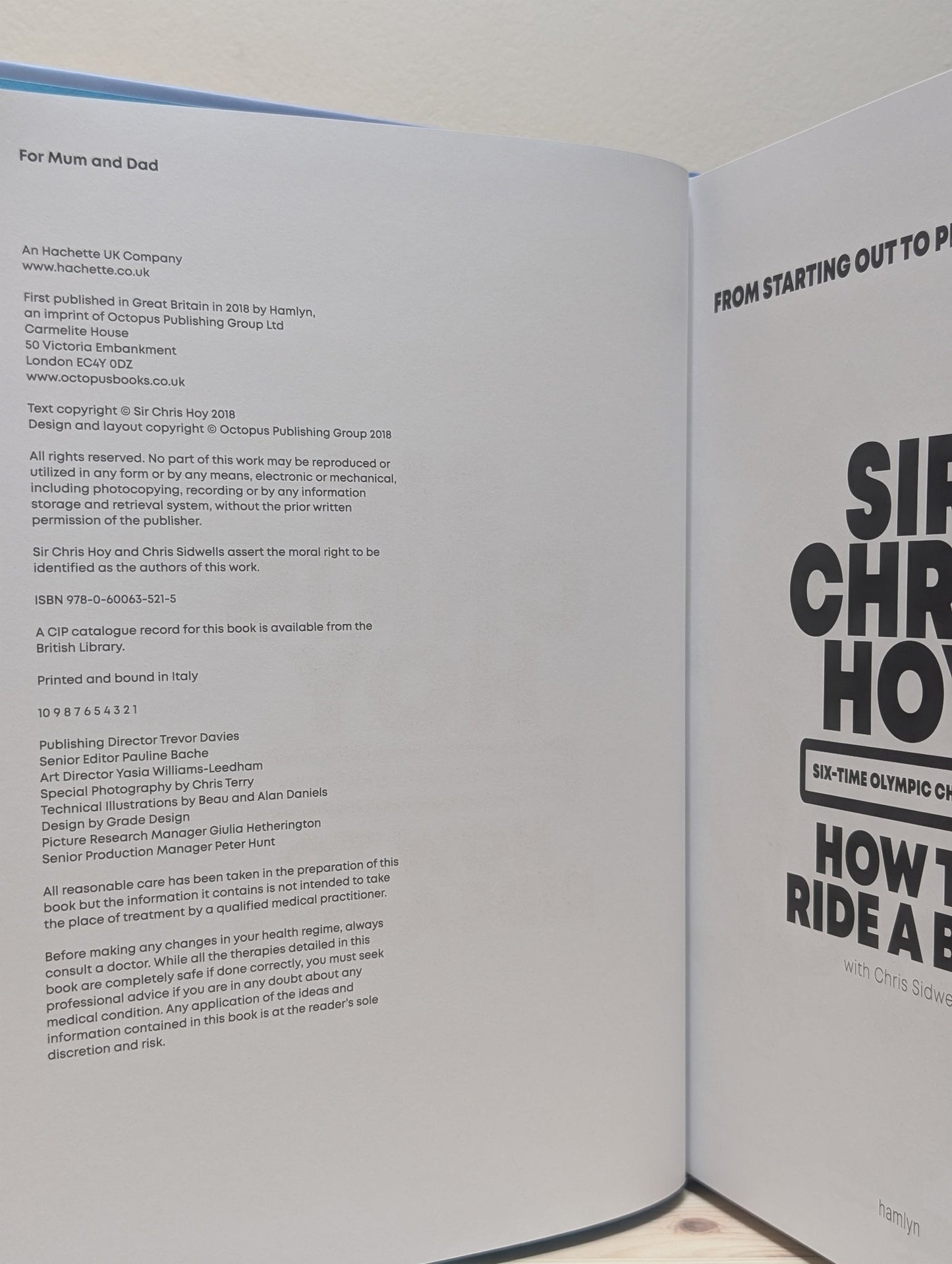 How to Ride a Bike by Sir Chris Hoy (Signed First Edition) - Fialta Books