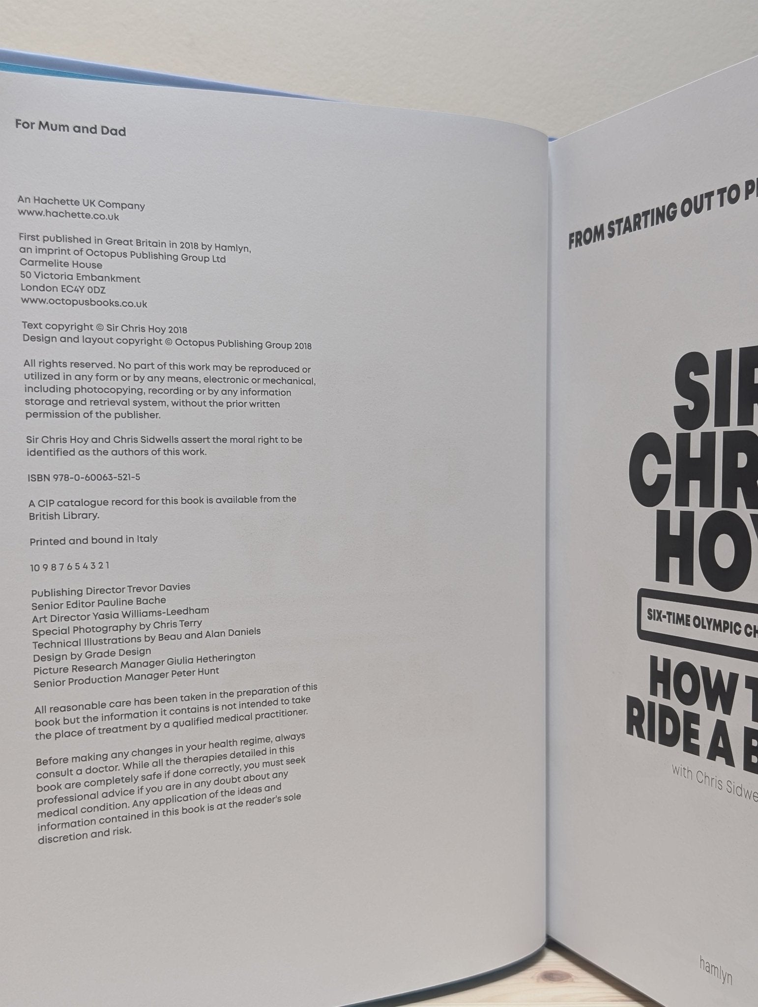 How to Ride a Bike by Sir Chris Hoy (Signed First Edition) - Fialta Books