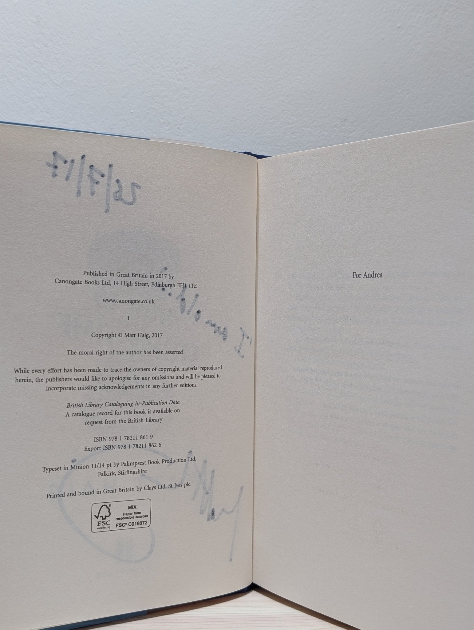 How to Stop Time by Matt Haig (Signed Lined Dated First Edition) - Fialta Books