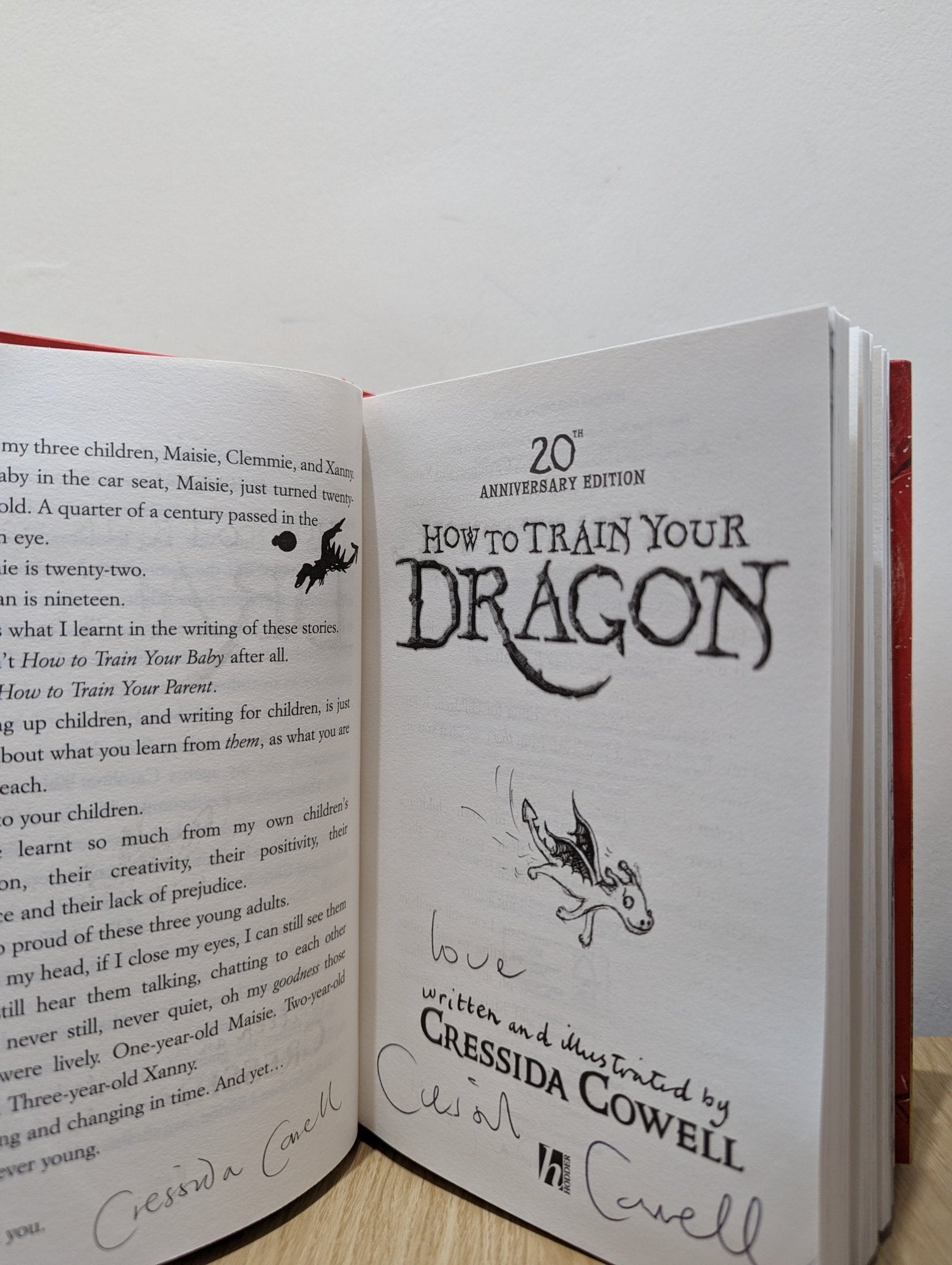 How to Train Your Dragon 20th Anniversary Edition: Book 1 by Cressida Cowell (Signed) - Fialta Books