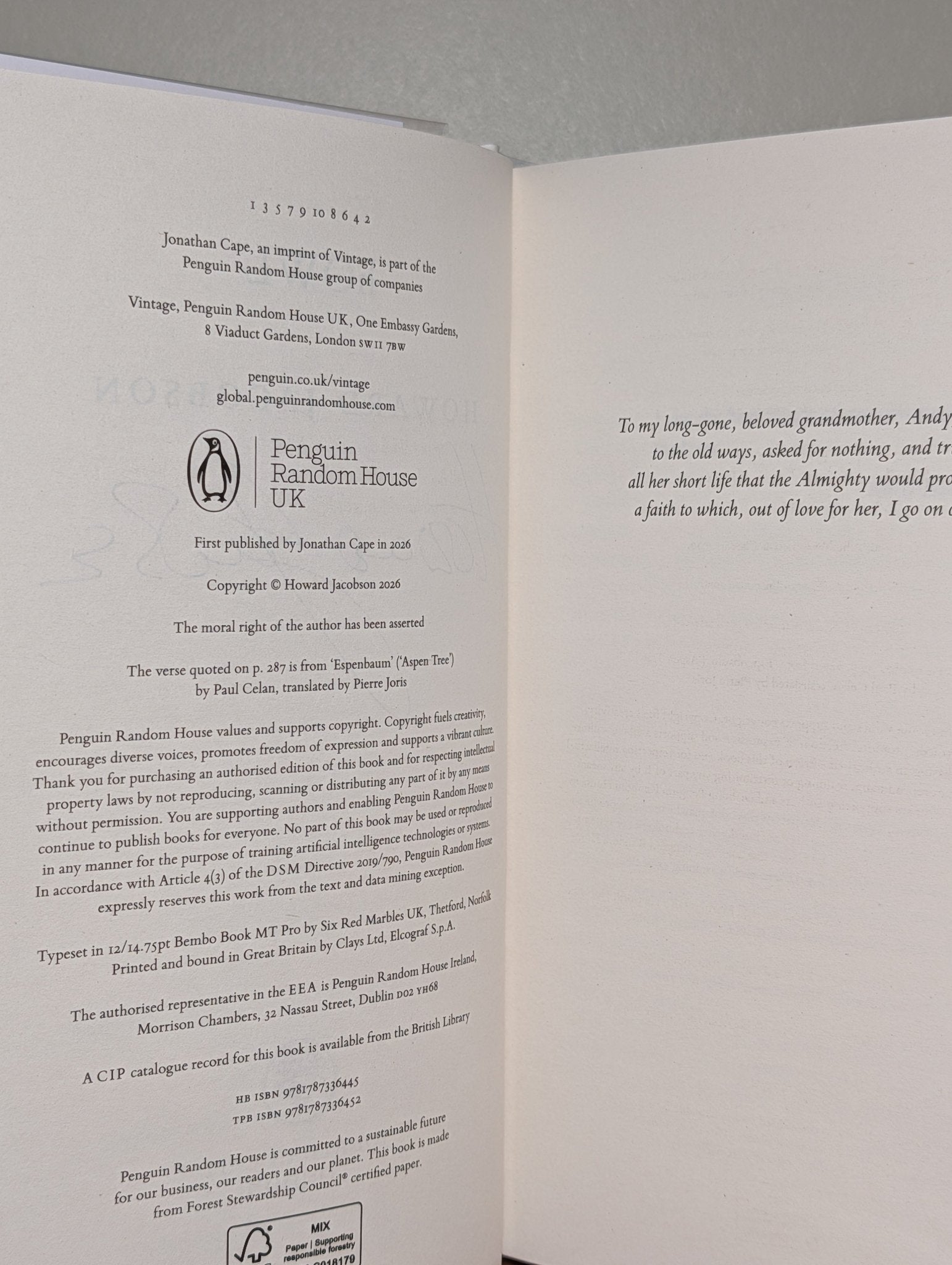 Howl by Howard Jacobson (Signed First Edition) - Fialta Books