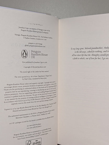 Howl by Howard Jacobson (Signed First Edition) - Fialta Books