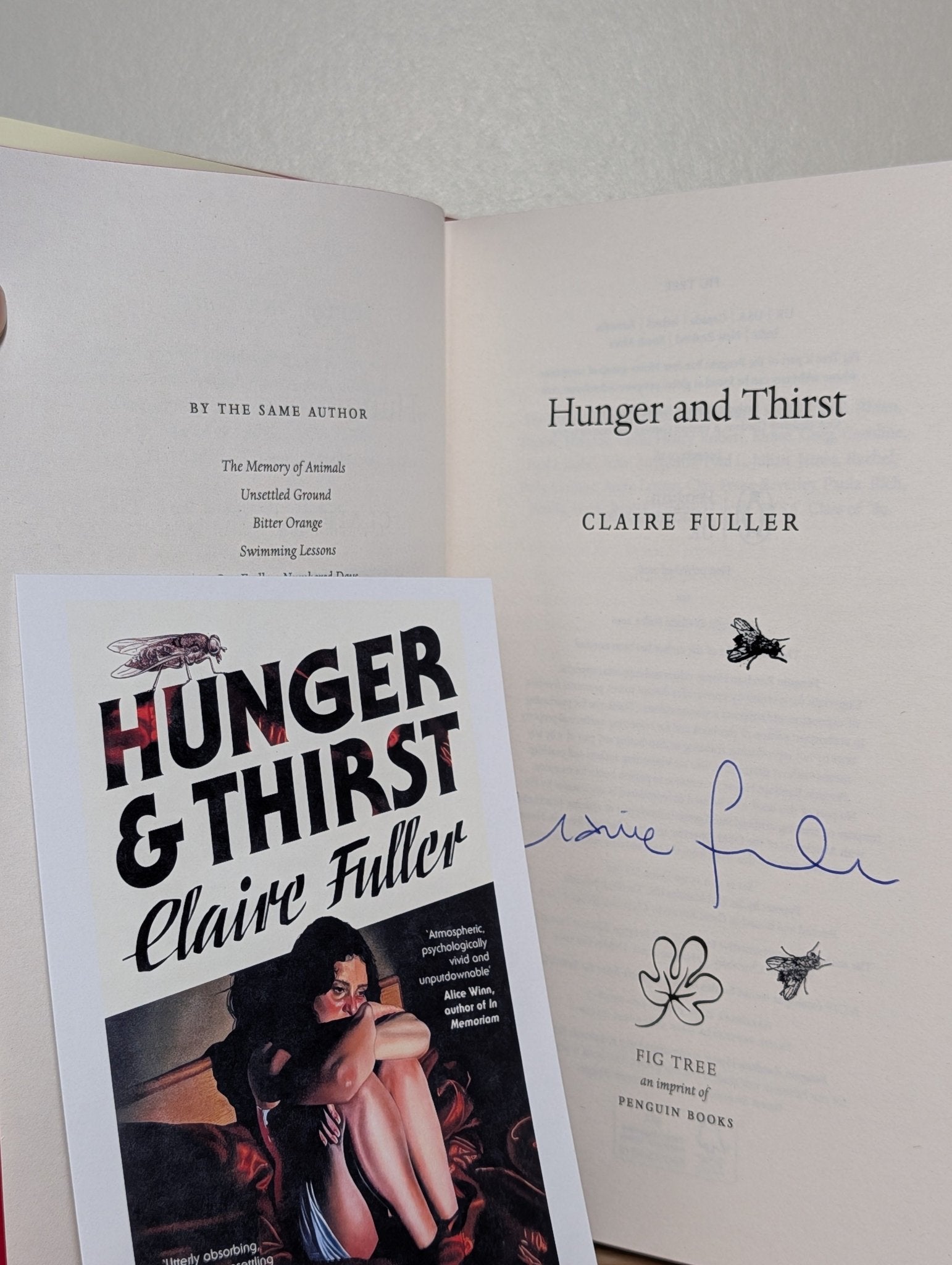 Hunger and Thirst by Claire Fuller (Signed to Title Page) - Fialta Books