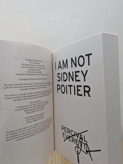I Am Not Sidney Poitier by Percival Everett (Signed UK First Edition) - Fialta Books