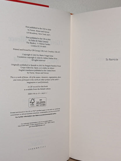 I Give You My Silence by Mario Vargas Llosa (First Edition) - Fialta Books