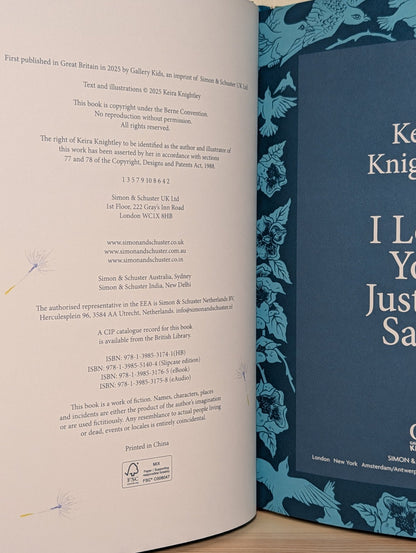 I Love You Just the Same by Keira Knightley (Deluxe Edition with signed print) - Fialta Books