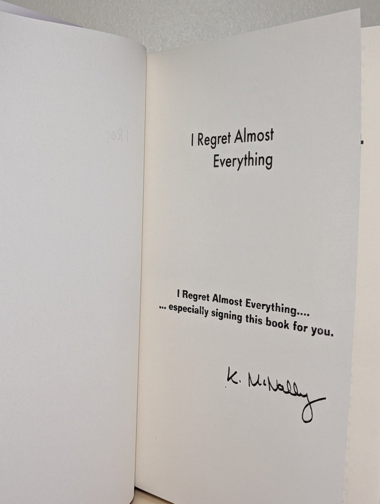 I Regret Almost Everything by Keith McNally (Signed) - Fialta Books