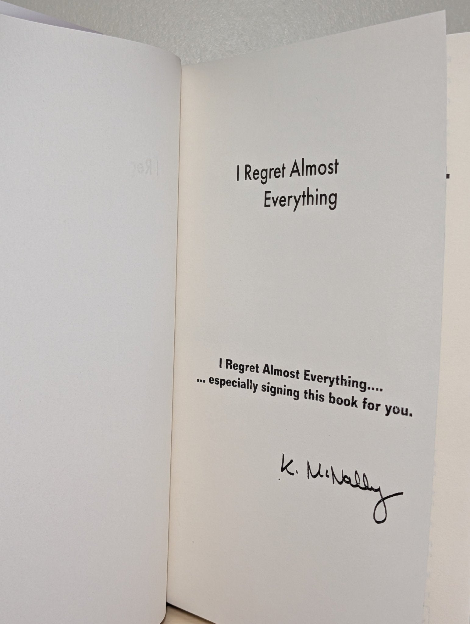 I Regret Almost Everything by Keith McNally (Signed) - Fialta Books