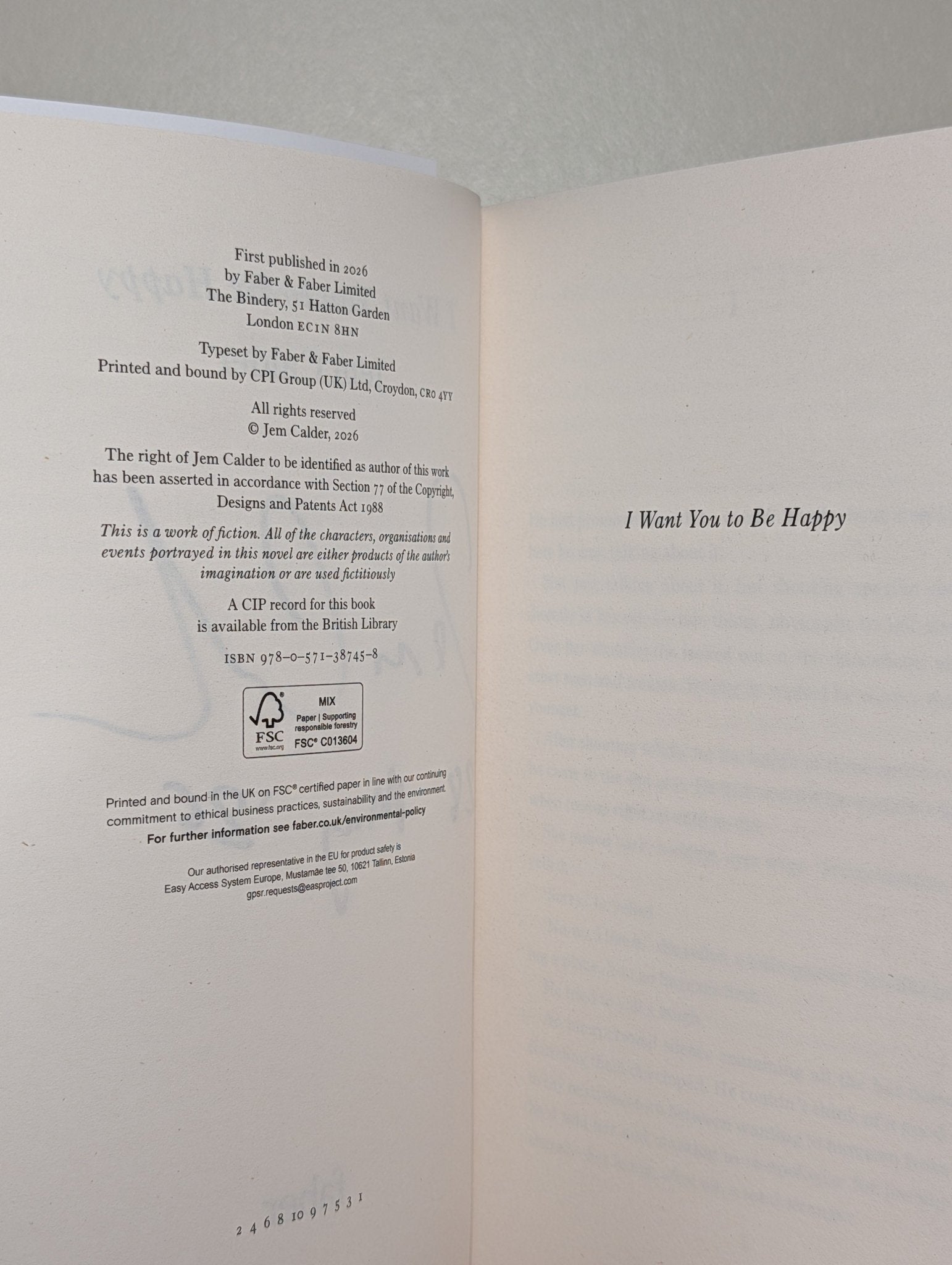 I Want You to Be Happy by Jem Calder (Signed Dated First Edition) - Fialta Books