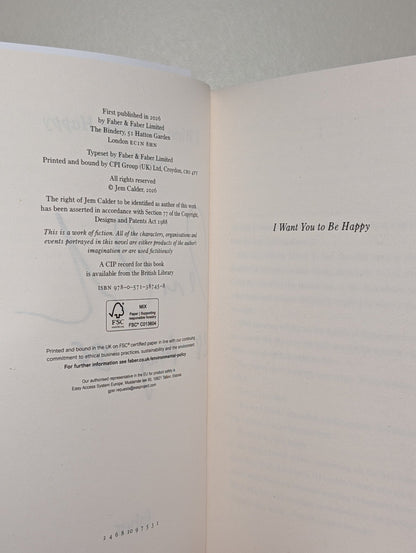 I Want You to Be Happy by Jem Calder (Signed Dated First Edition) - Fialta Books