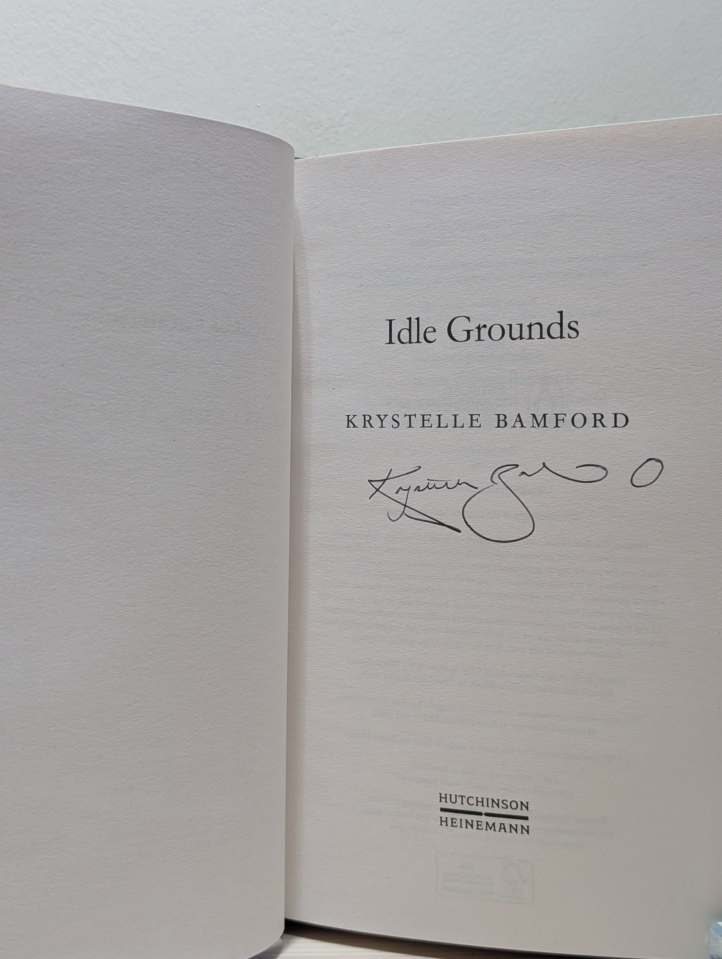 Idle Grounds by Krystelle Bamford (Signed First Edition) - Fialta Books