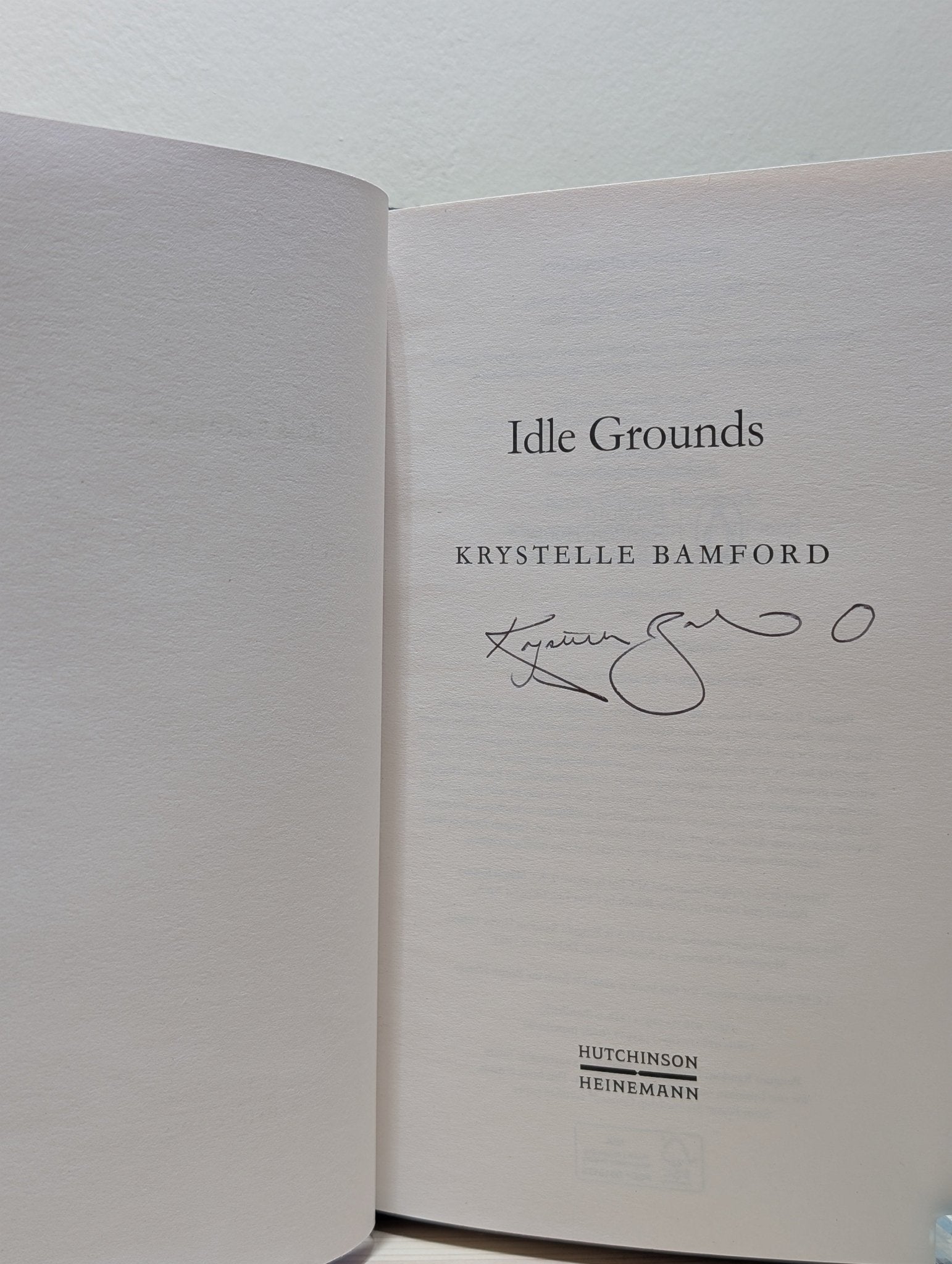 Idle Grounds by Krystelle Bamford (Signed First Edition) - Fialta Books