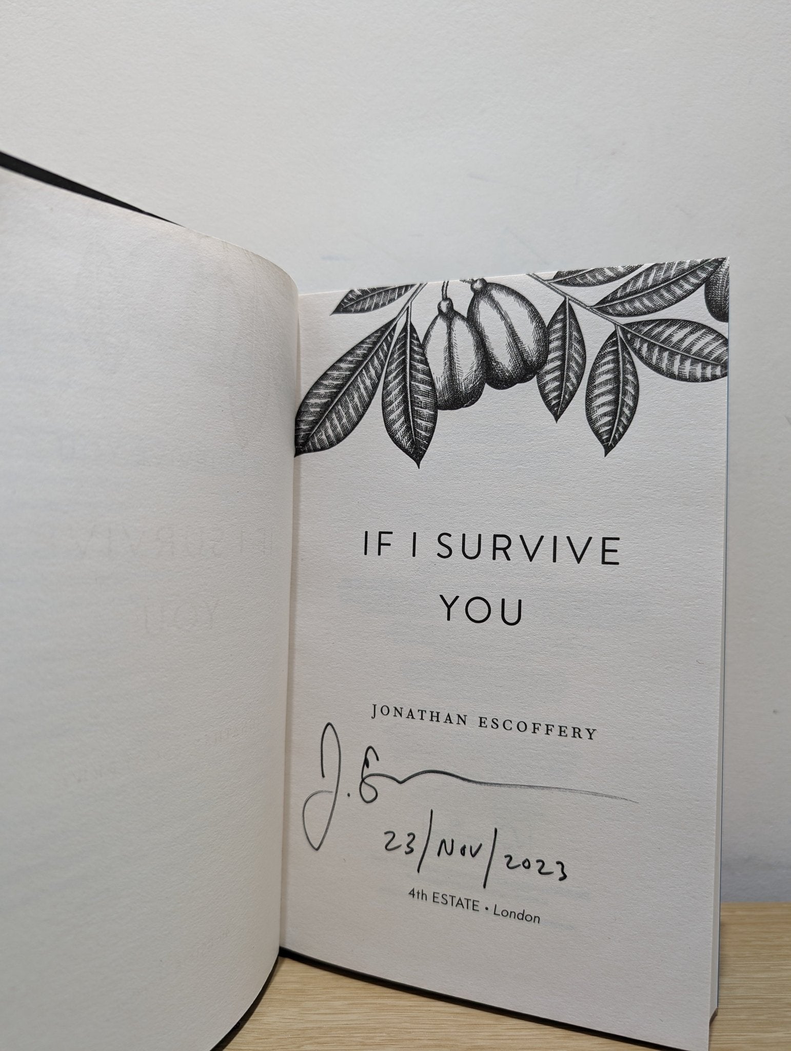 If I Survive You by Jonathan Escoffery (Signed Dated First Edition) - Fialta Books