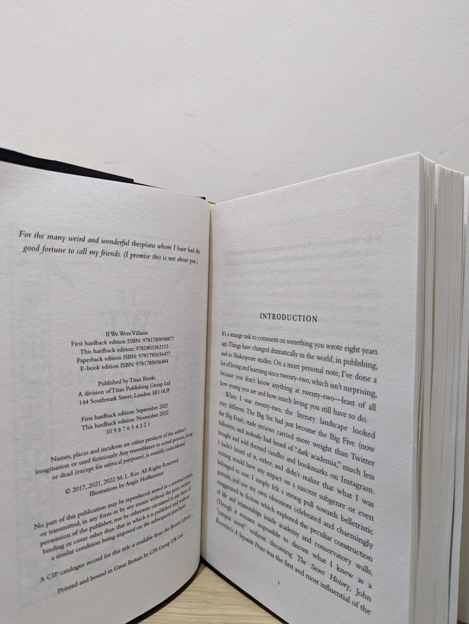 If We Were Villains - 5th anniversary signed and illustrated edition by M.L. Rio - Fialta Books