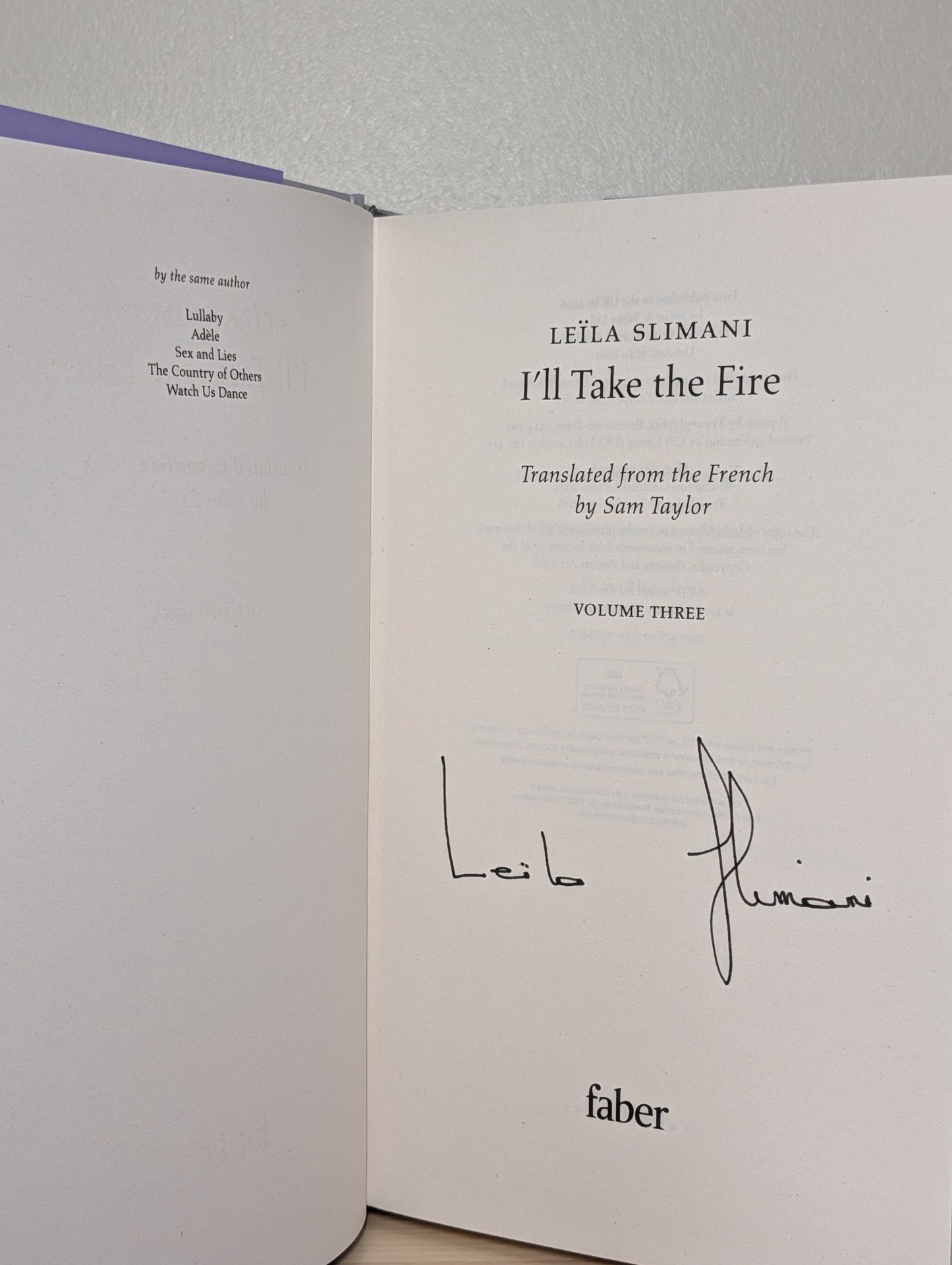 I'll Take the Fire by Leila Slimani (Signed First Edition) - Fialta Books