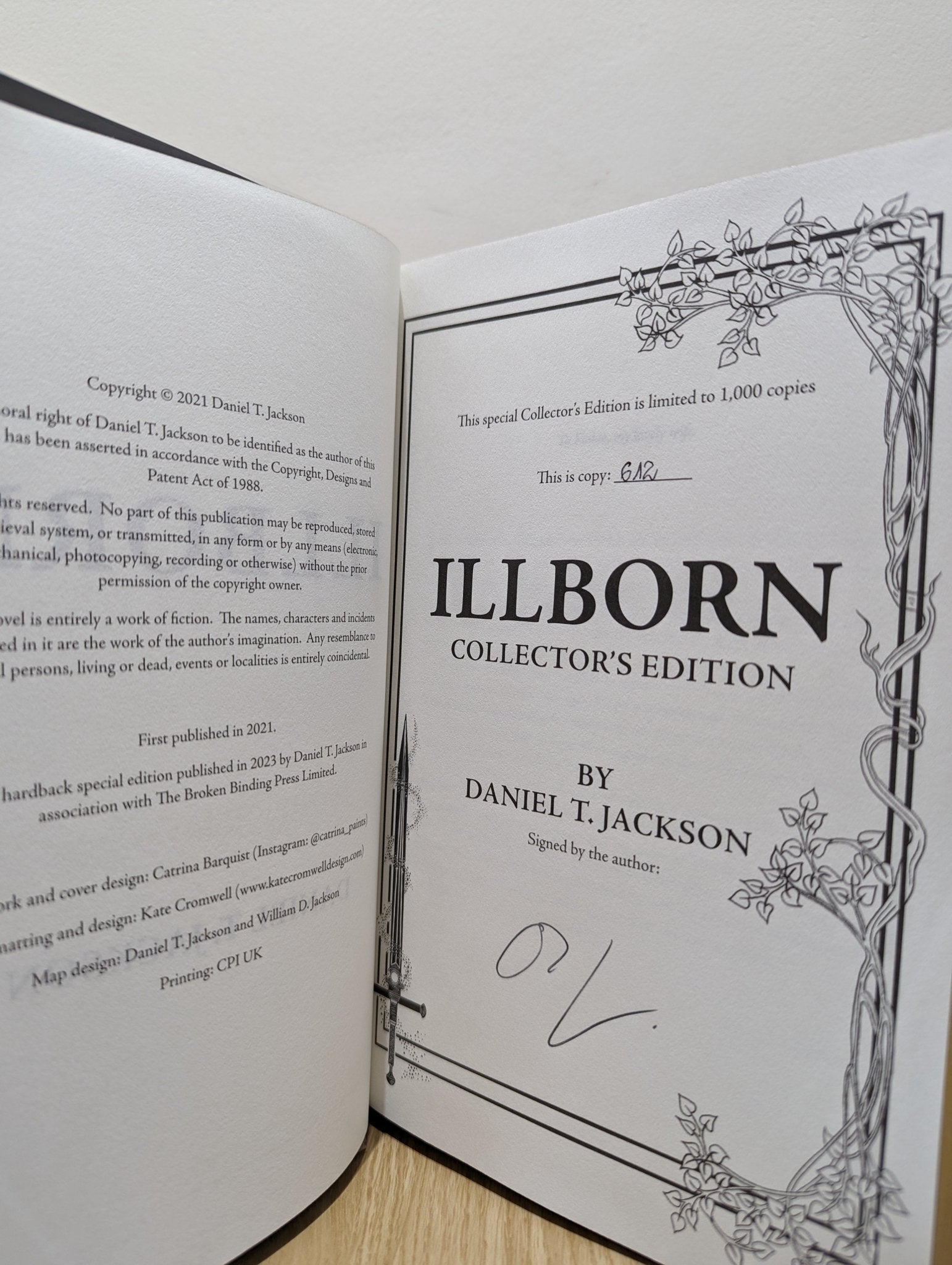 ILLBORN: Book One of The Illborn Saga by Daniel T. Jackson (Signed Numbered Edition with gold edges) - Fialta Books