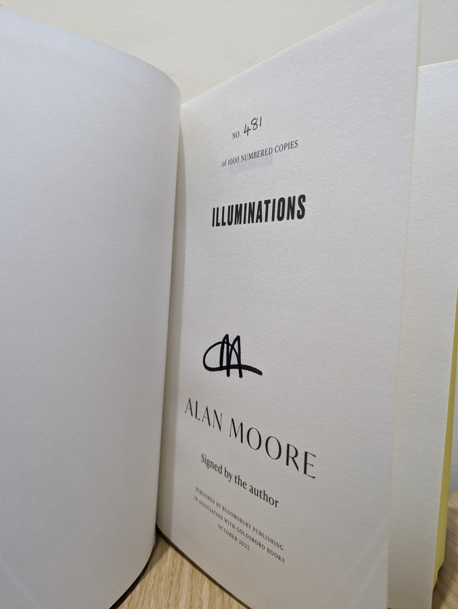 Illuminations by Alan Moore (Signed Numbered Edition with sprayed edges) - Fialta Books