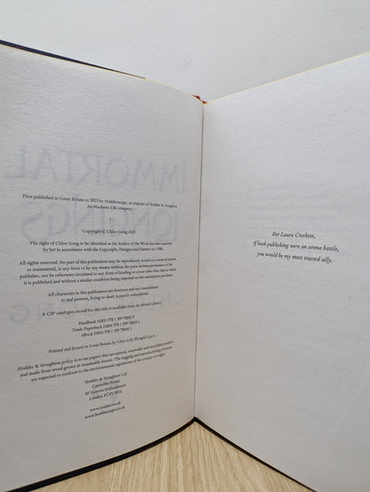 Immortal Longings by Chloe Gong (Signed First Edition with sprayed edges) - Fialta Books