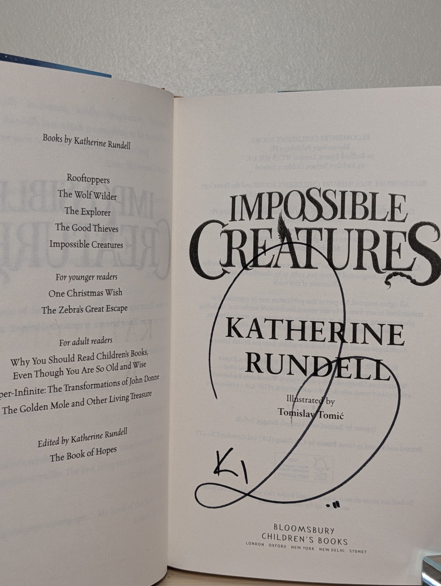 Impossible Creatures by Katherine Rundell (Signed) - Fialta Books